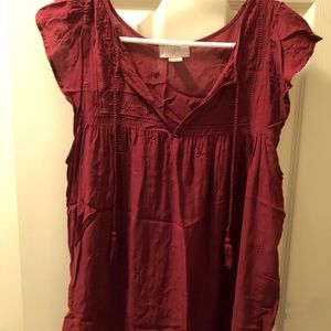 Burgundy top